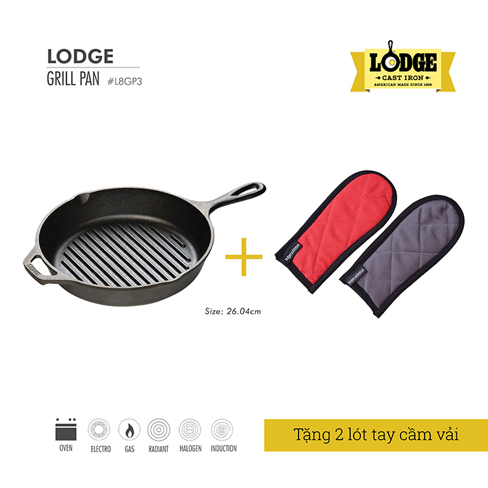 Khuyến mại Lodge Cast Iron khi mua chảo gang Lodge rãnh tròn