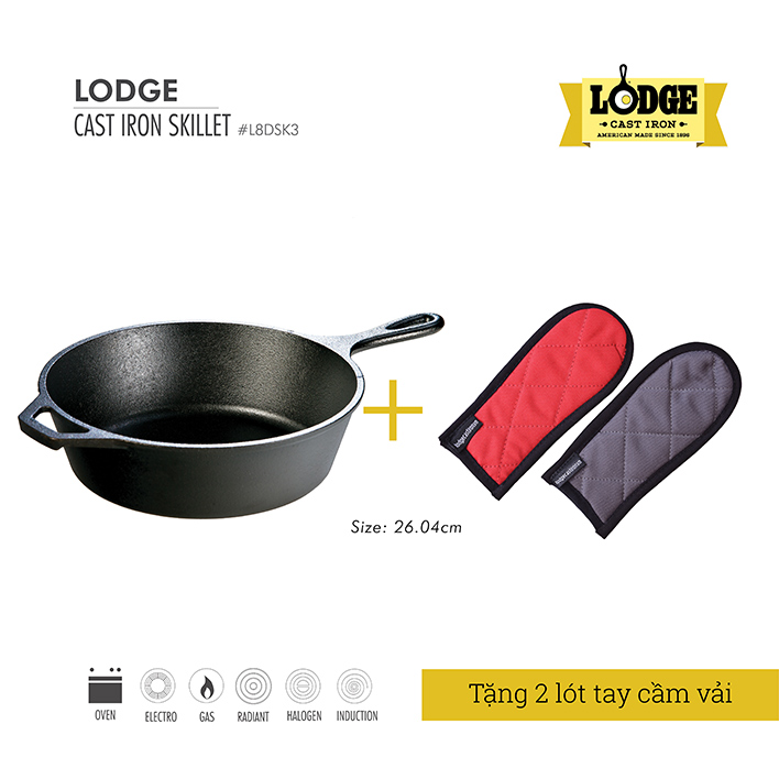 Khuyến mại Lodge Cast Iron khi mua chảo gang Lodge sâu lòng